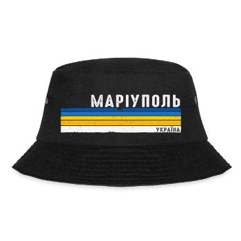 Vintage Mariupol Ukraine - Zeigen Sie Ihr Ukrainisch - Bucket Hat - Schwarz - Vorne - Lela (165cm)