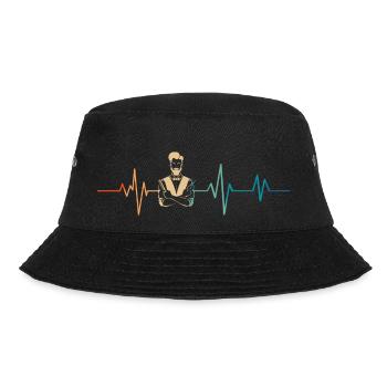 Heartbeat Retro Hairdresser - Bucket Hat - black - Front - Lela (165cm)