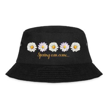 Spring can come... - Bucket Hat - Schwarz - Vorne - Lela (165cm)