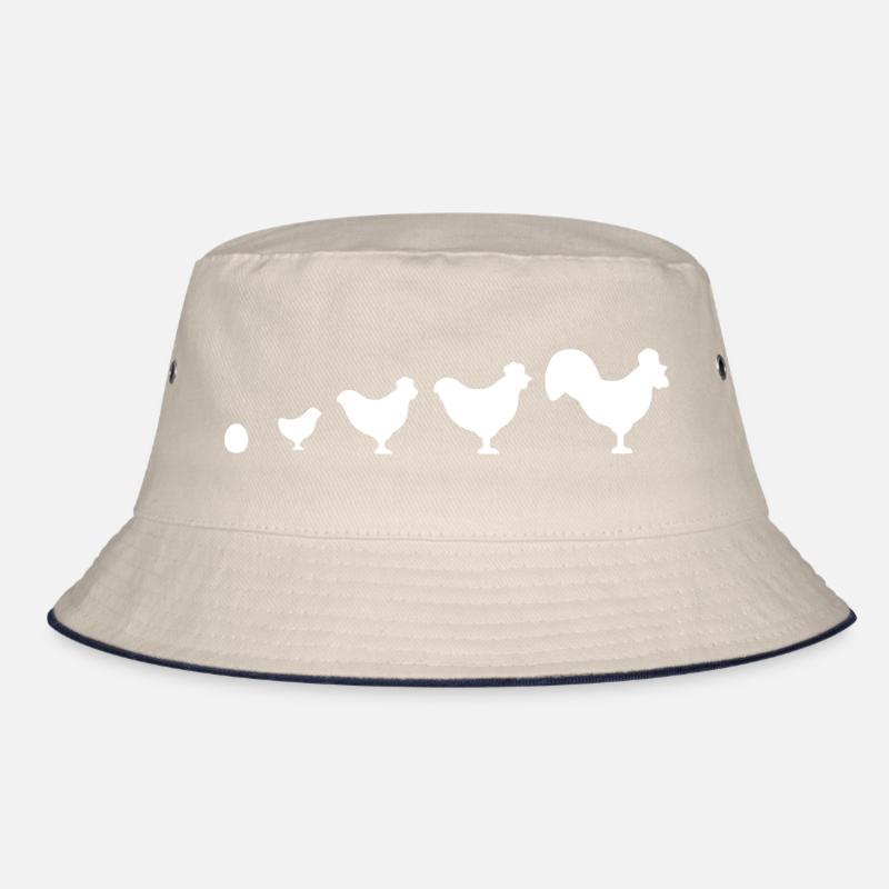 Evolution Farmer Chicken Rooster Funny Bucket Hat