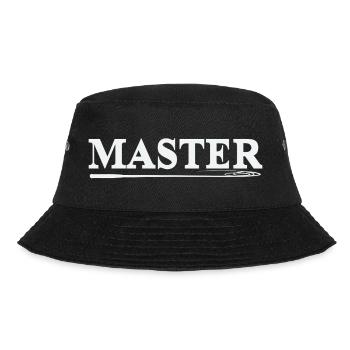 MASTER Whip Logo in White – BDSM Bold Statement - Bucket Hat - black - Front - Lela (165cm)