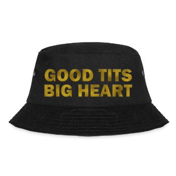 Good Tits Big Heart - Bucket Hat - Schwarz - Vorne - Lela (165cm)