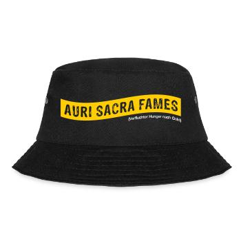 Auri sacra fames (Latin) >Vectorgraphic - Bucket Hat - black - Front - Lela (165cm)