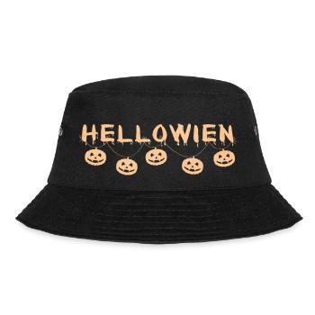 Kürbisgirlande HELLOWIEN - Halloween - Wortspiel - Bucket Hat - Schwarz - Vorne - Lela (165cm)