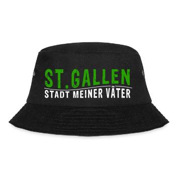 St. Gallen - Stadt meiner Väter (Vectorgraphic) - Bucket Hat - Schwarz - Vorne - Lela (165cm)