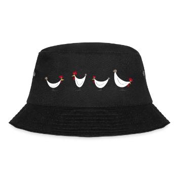 Lustige Hühner Illustration für Bauernhofkleidung - Bucket Hat - Schwarz - Vorne - Lela (165cm)