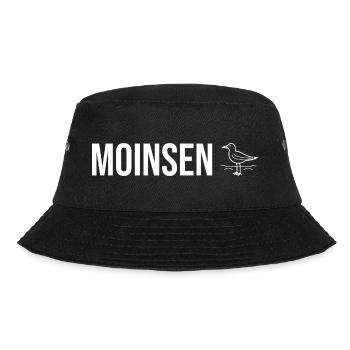 "Moinsen" - Möwen Edition - Bucket Hat - Schwarz - Vorne - Lela (165cm)