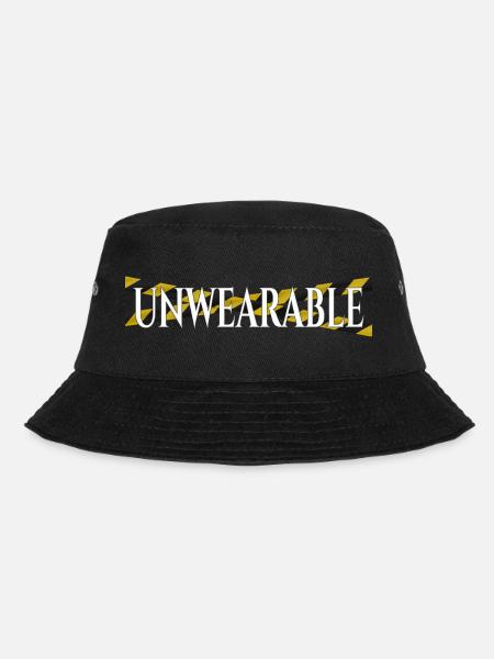 Untragbar – Statement-Design mit Warnband - Bucket Hat - Schwarz