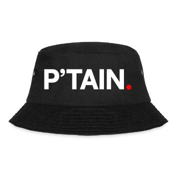 P'TAIN | Reaktion des minimalistischen Humors - Bucket Hat - Schwarz - Vorne - Lela (165cm)