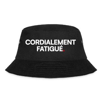 Cordialement fatigué. Humour bureau minimaliste - Bob - noir - Devant - Lela (165cm)