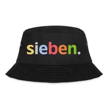 7. Geburtstag Junge Sieben 7 Jahre Jubiläum  - Bucket Hat - Schwarz - Vorne - Lela (165cm)