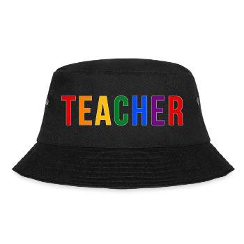 LGBTQ Pride Teacher Typography Design in 90s look - Bucket Hat - black - Front - Lela (165cm)