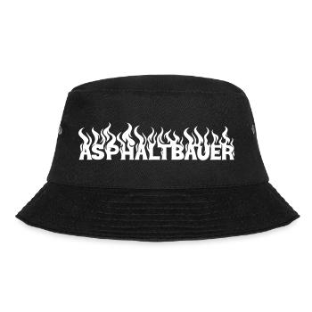 Asphaltbauer_weiss_2 - Bucket Hat - Schwarz - Vorne - Lela (165cm)