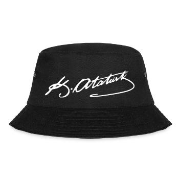atatürk white png - Bucket Hat - Schwarz - Vorne - Lela (165cm)