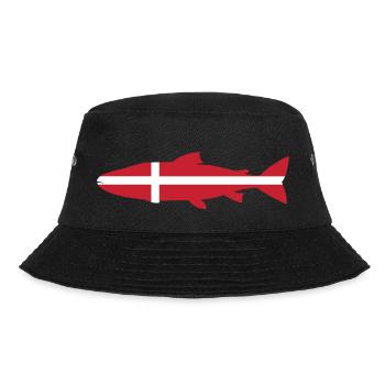 Lachs_Dänemark_umriss - Bucket Hat - Schwarz - Vorne - Lela (165cm)