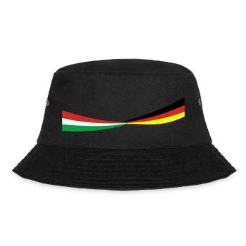 Italien - Deutschland - Schmal - Banner Sport Flag - Bucket Hat - Schwarz - Vorne - Lela (165cm)