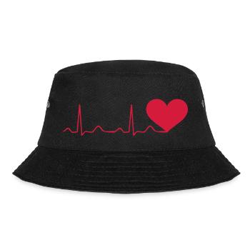 Herzschlag - Bucket Hat - Schwarz - Vorne - Lela (165cm)