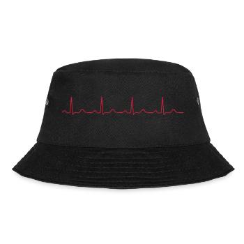Herzschlag - Bucket Hat - Schwarz - Vorne - Lela (165cm)