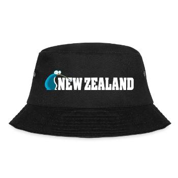 Kiwi-Vogel-Karikatur Neuseeland - Bucket Hat - Schwarz - Vorne - Lela (165cm)