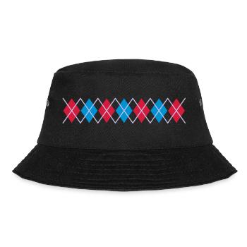 Norwegian Pattern Diamonds Checks Christmas Christmas - Bucket Hat - black - Front - Lela (165cm)