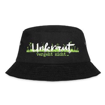 Unkraut vergeht nicht weiß/grün - Bucket Hat - Schwarz - Vorne - Lela (165cm)