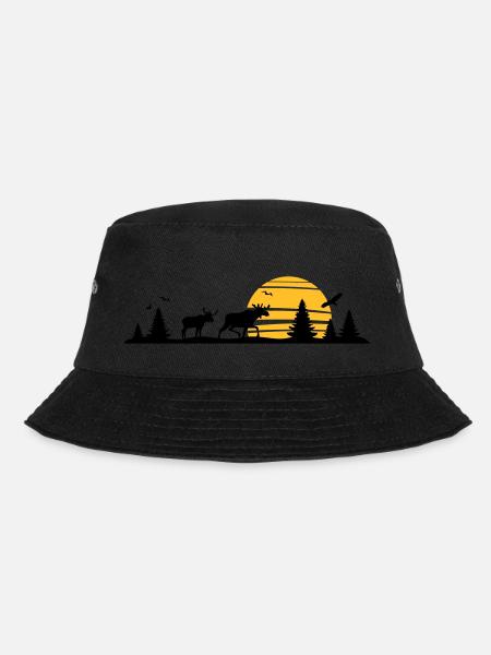 Landschaft - Schweden, Norwegen - Bucket Hat - Schwarz