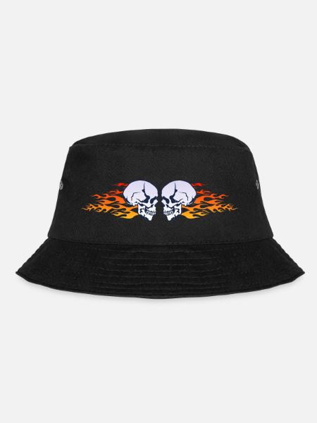 tete de mort crane skull flamme feu flam - Bob - noir
