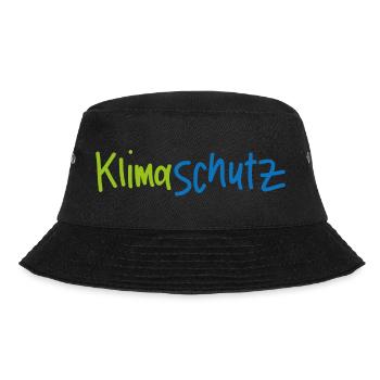 Klimaschutz - Schriftzug - Bucket Hat - Schwarz - Vorne - Lela (165cm)