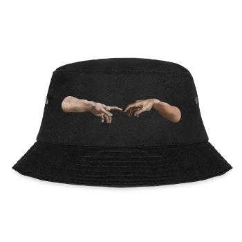 Erschaffung Adam Michelangelo * Linke Hand Gottes - Bucket Hat - Schwarz - Vorne - Lela (165cm)