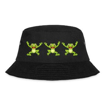 Frosch, ich liebe Frösche, Frosch Hoodies, Frosch T Shirts, f - Bucket Hat - Schwarz - Vorne - Lela (165cm)