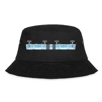 Schwebebahn lang pixelart - Bucket Hat - Schwarz - Vorne - Lela (165cm)