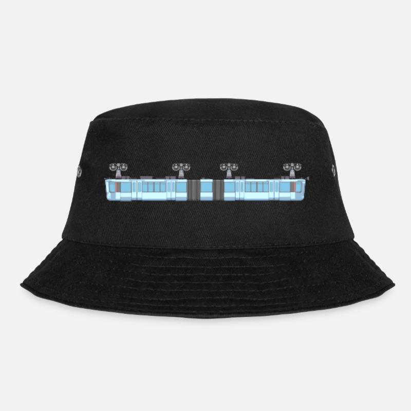 Schwebebahn lang pixelart - Bucket Hat - Schwarz