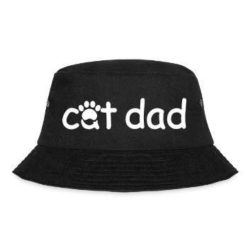 Cat Dad - Katzenliebhaber Katze - Bucket Hat - Schwarz - Vorne - Lela (165cm)