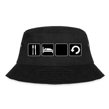 Eat Sleep Repeat - Bucket Hat - black - Front - Lela (165cm)