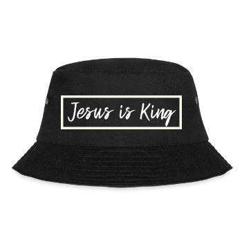 Jesus is King - Christian Clothing - Bucket Hat - black - Front - Lela (165cm)