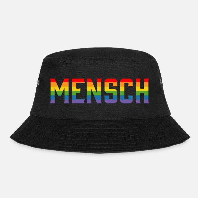 Regenbogen Mensch tshirt LGBT lgbtqi queer - Bucket Hat - Schwarz