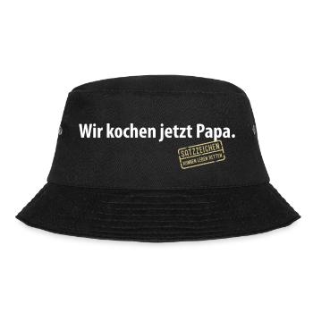 Wir kochen jetzt Papa Satzzeichen Komma Leben Vati - Bucket Hat - Schwarz - Vorne - Lela (165cm)