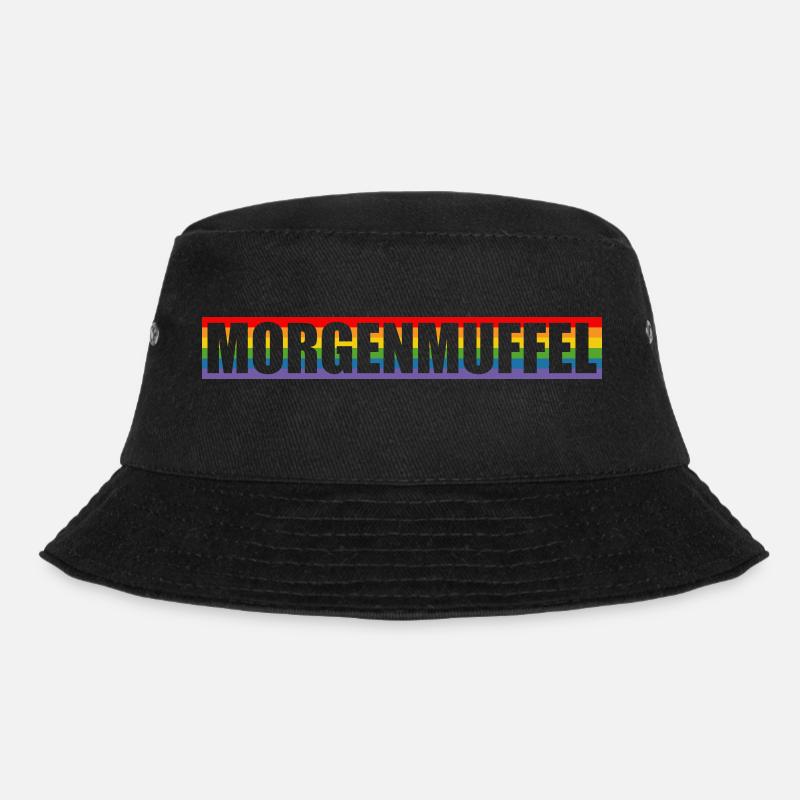 Morgenmuffel regenbogen Silhouette - Bucket Hat - Schwarz