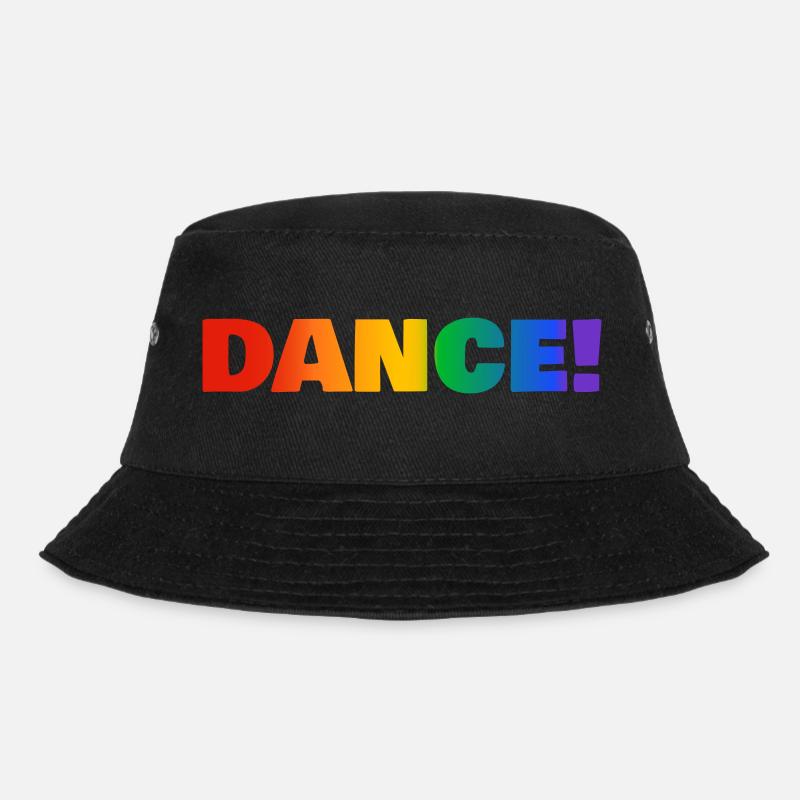DANCE Regenbogentext - Bucket Hat - Schwarz
