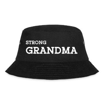 Strong Grandma white - Bucket Hat - Schwarz - Vorne - Lela (165cm)