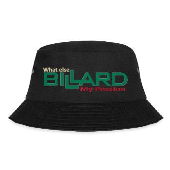 Billard Design my passion what else, Poolbillard - Bucket Hat - Schwarz - Vorne - Lela (165cm)