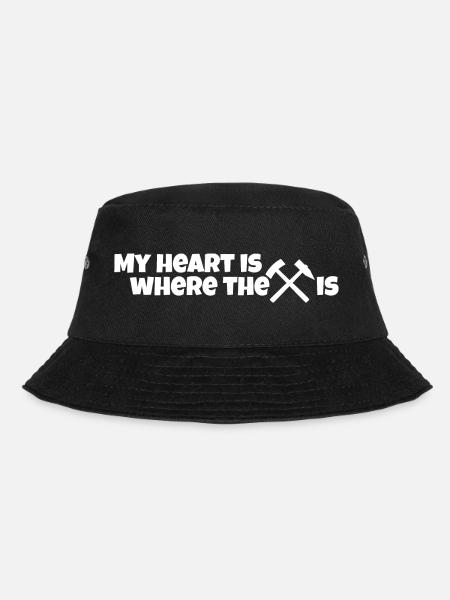Erzgebirge heimatliebe Herz - Bucket Hat - Schwarz