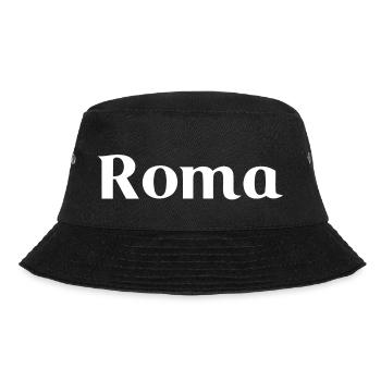 Roma - White Writing - Bucket Hat - black - Front - Lela (165cm)