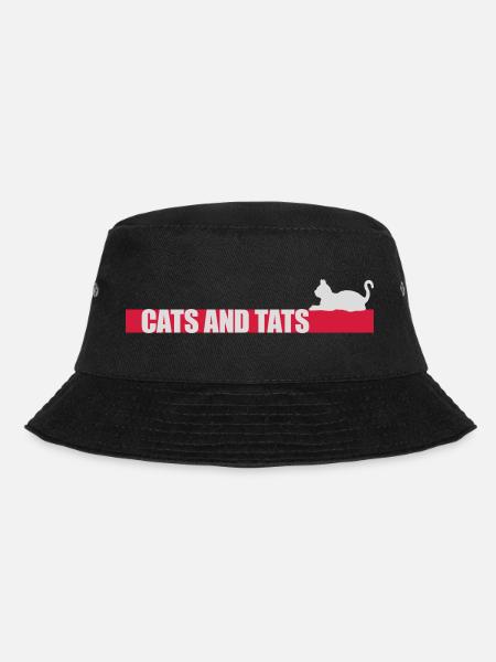 cats and tats Zitat - Bucket Hat - Schwarz