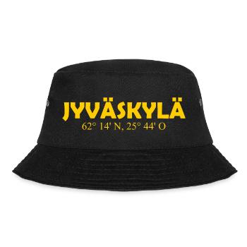 Jyväskylä - Finland - Coordinates - Longitude - Bucket Hat - black - Front - Lela (165cm)