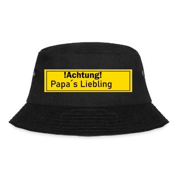 Papas Liebling Lieblinge Geschenk Geschenkidee Dad - Bucket Hat - Schwarz - Vorne - Lela (165cm)