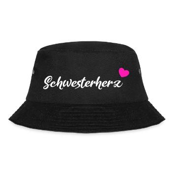 Schwesterherz Geschenk White - Bucket Hat - Schwarz - Vorne - Lela (165cm)