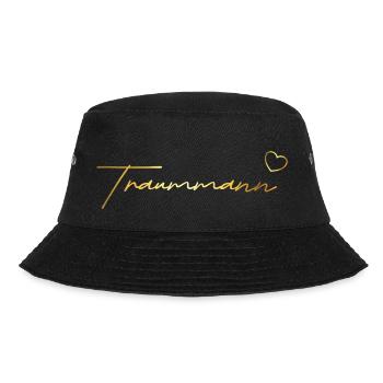 Traummann Geschenk in gold - Bucket Hat - Schwarz - Vorne - Lela (165cm)
