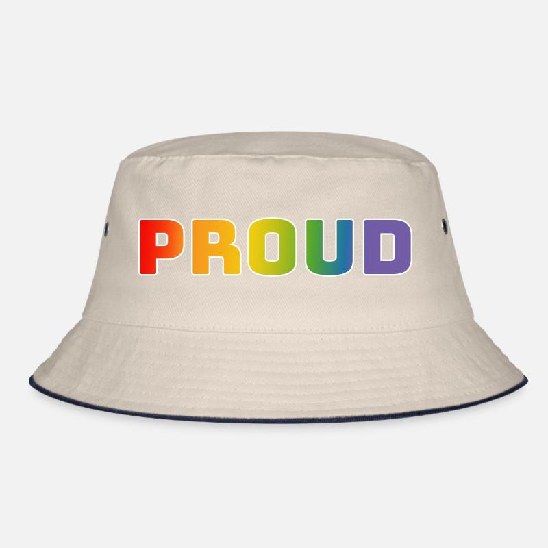 Regenbogen proud weiss Bucket Hat