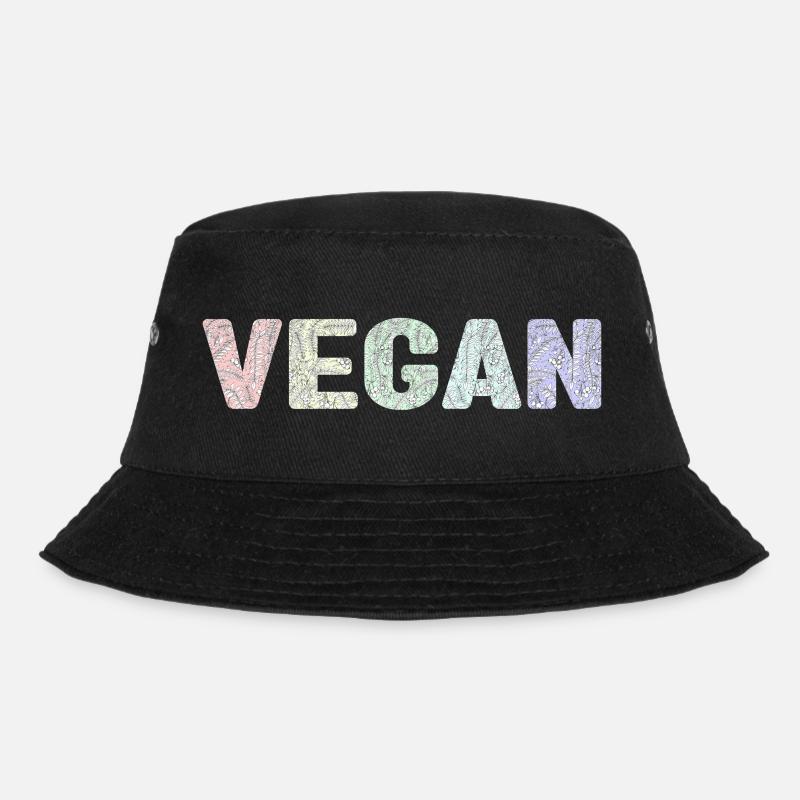 Vegan - botanical pattern - pastels - Bob - noir